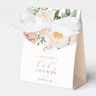 Peach Floral Baby In Bloom Girl Baby Shower Favour Box