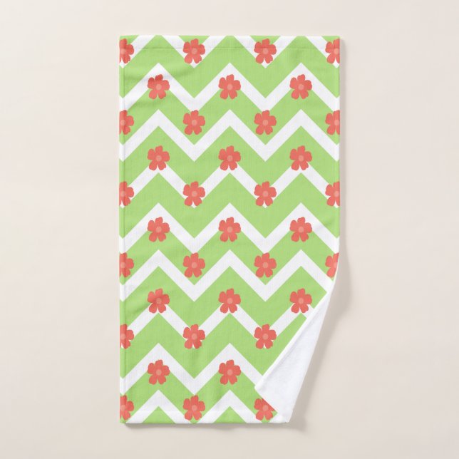 Peach Floral Bedspread Hand Towel (Hand Towel)