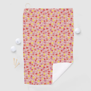 Peach Floral Ditsy Golf Towel