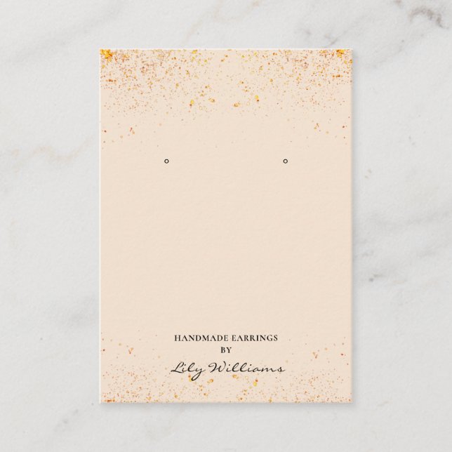 Peach Floral Earring Display Holder Card (Front)