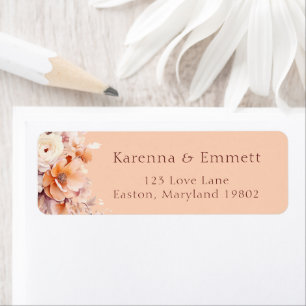 Peach Floral Fall Baby Shower Return Address