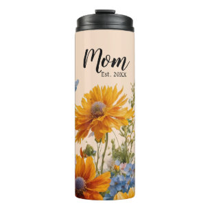 Peach Floral First-Time Mom Gift Thermal Tumbler