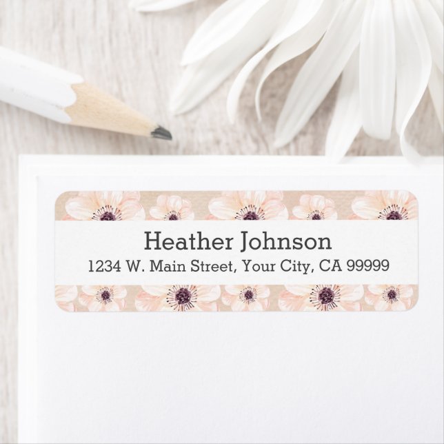 Peach Floral Girly Watercolor Pattern (Insitu)