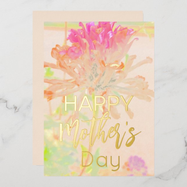 Peach Floral Impressionist Mother's Day (Front/Back)