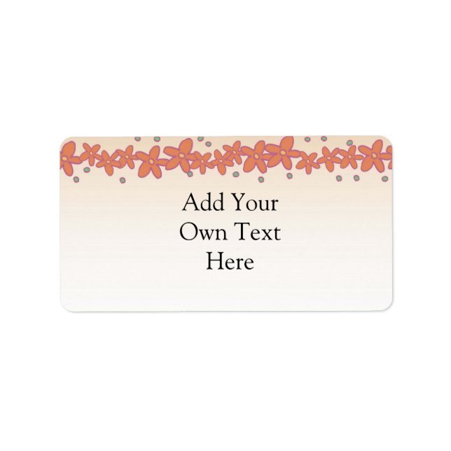 PEACH FLORAL MAILING LABELS TEMPLATE (Front)