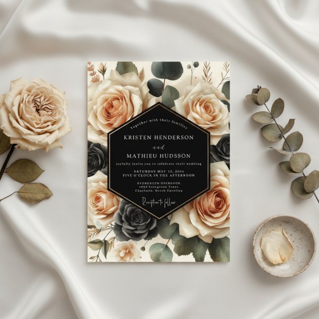 Peach Floral Opulence Wedding Invitation (Creator Uploaded)