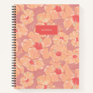 Peach Floral Pattern Notebook