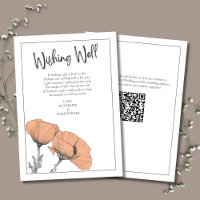 Peach Floral Poppies Elegant Wedding Wishing Well