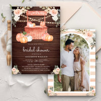 Peach Floral Pumpkin Market Wood Bridal Shower