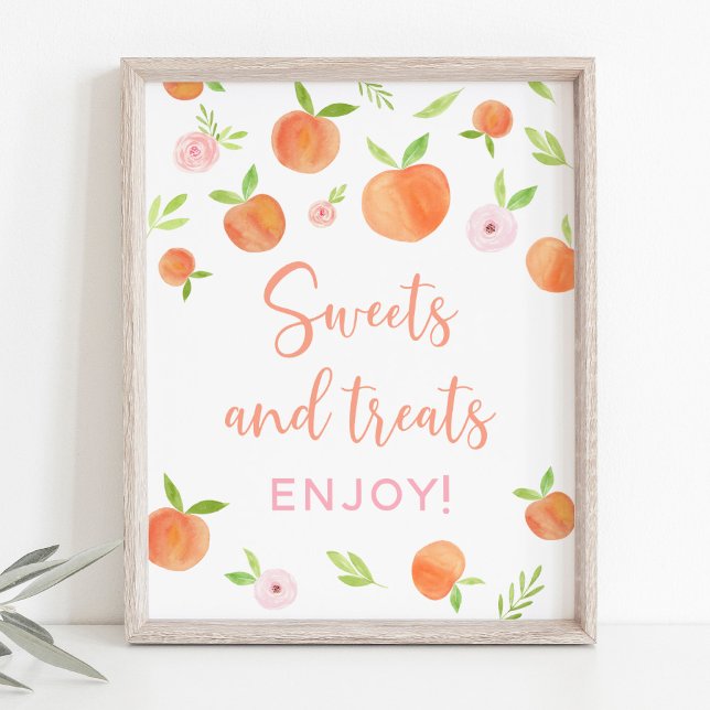 Peach Floral Sweet Treats Birthday Sign (Creator Uploaded)