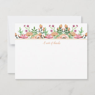 Peach Floral Thanks Card