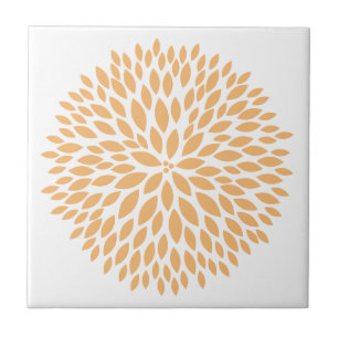 Peach Floral Tile