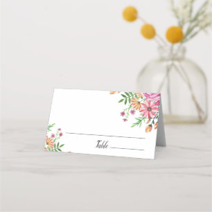Peach Floral Wedding Personalised Place Card