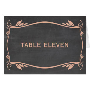 Peach Flourish Chalkboard Table Number Card