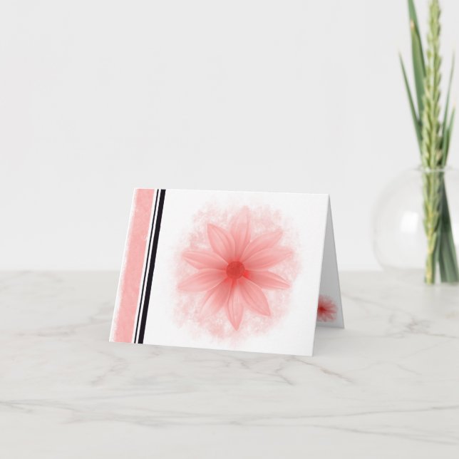 Peach flower blank note card  (Front)