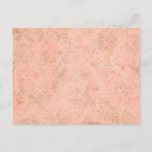 Peach flower ornamental pattern background postcard