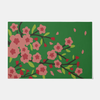 Peach Flower Summer Vibes Door Mat, Cute Farmhouse Doormat