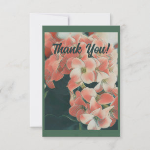 Peach Flower Thank You Card