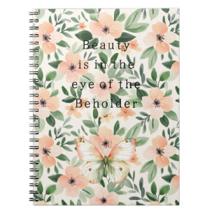 Peach Flowers Beauty Beholder Notebook