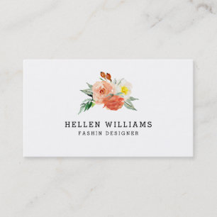 Peach flowers bouquet business card
