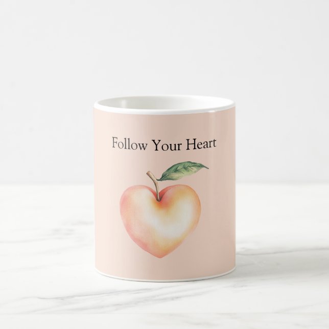 Peach Follow Your Heart Coffee Mug (Center)
