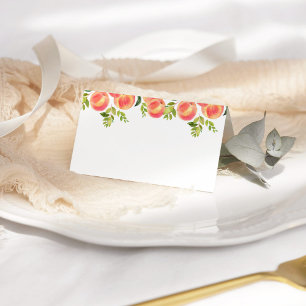 Peach food cards. Watercolor Peach Place Card