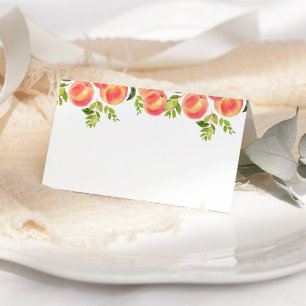Peach food cards. Watercolor Peach Place cards