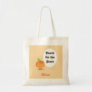 Peach for the Stars   Basic Tote Bag