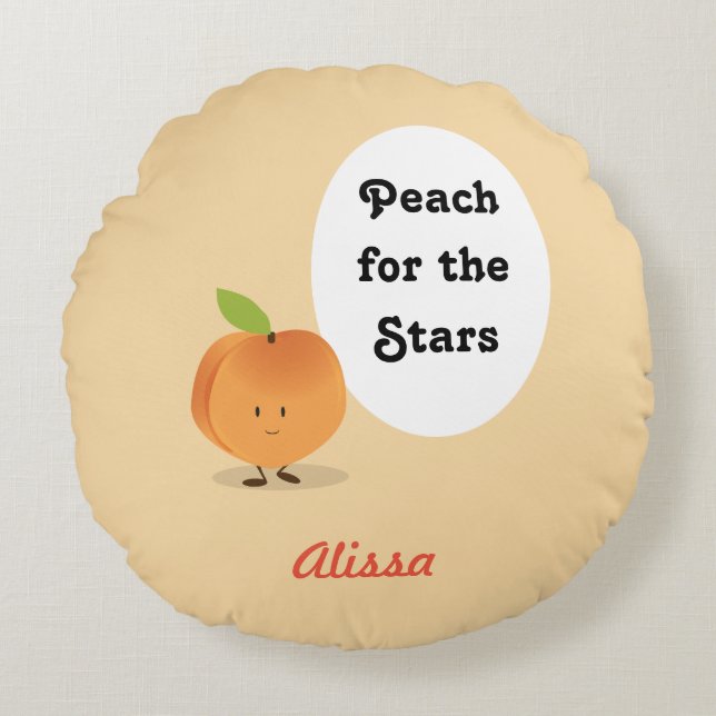 Peach for the Stars | Round Pillow (Front)