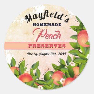 Peach Fruit Canning Jam Jar Label