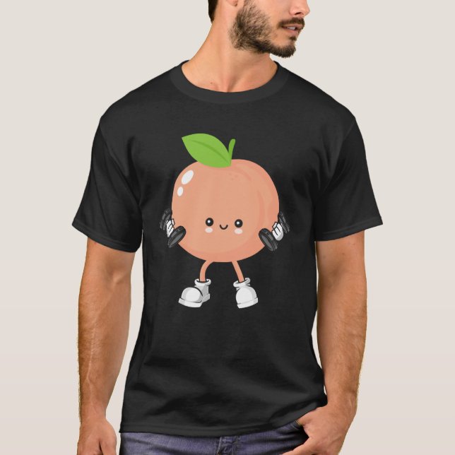 Peach Fruit Costume Workout Bodybuilding Lift Gym  T-Shirt (Front)