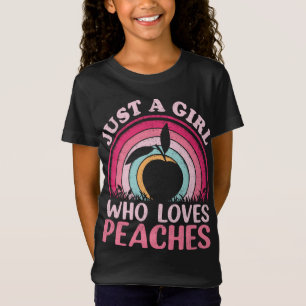 Peach Fruit Lover Vintage Just A Girl Who Loves Pe T-Shirt