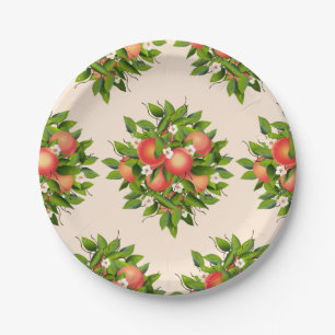 Peach Fruit Pattern Paper Plate