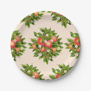 Peach Fruit Pattern Paper Plate