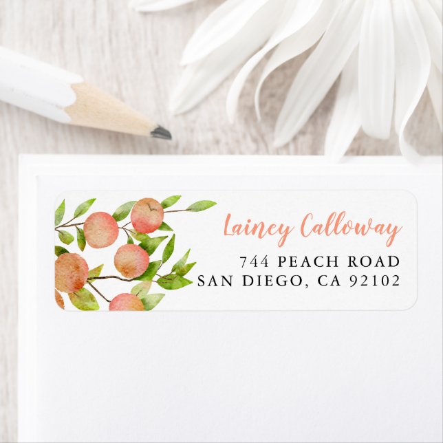 Peach Fruit Return Address Label (Insitu)
