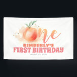 Peach Fruit Sweet 1st Birthday Party<br><div class="desc">Peach birthday party welcome banner</div>