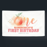 Peach Fruit Sweet 1st Birthday Party Banner<br><div class="desc">Peach birthday party welcome banner</div>