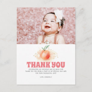 Peach Fruit Sweet Thank You Photo Postcard