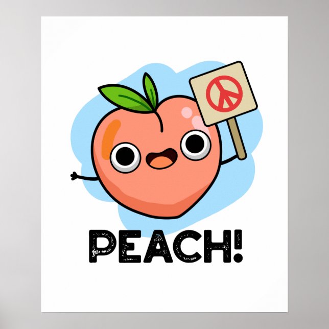 Peach Funny Peace Sign Fruit Pun (Front)