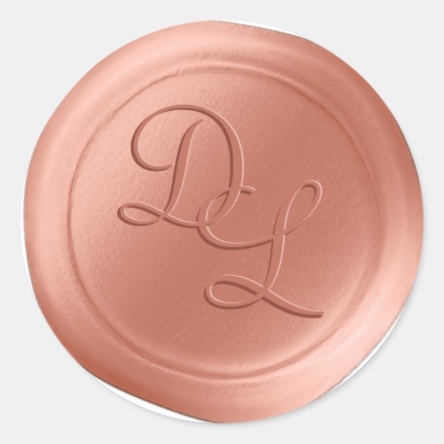 Peach Fuzz 2 Letter Monogram Wax Seal Stickers (Front)