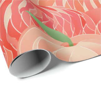 Peach Fuzz Abstract Botanical Fruity Pattern 11 Wrapping Paper
