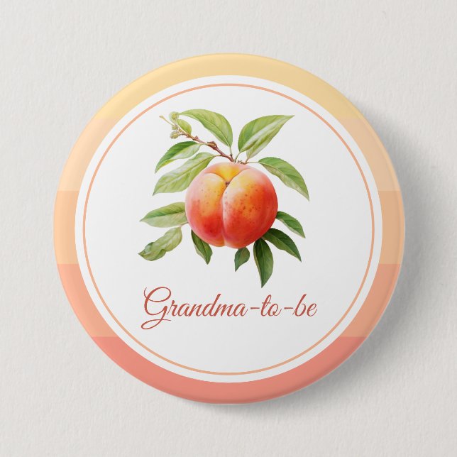 Peach Fuzz Baby Shower 7.5 Cm Round Badge (Front)