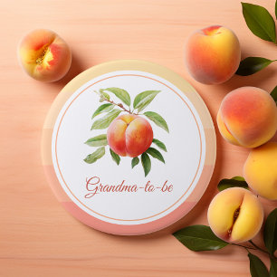 Peach Fuzz Baby Shower 7.5 Cm Round Badge