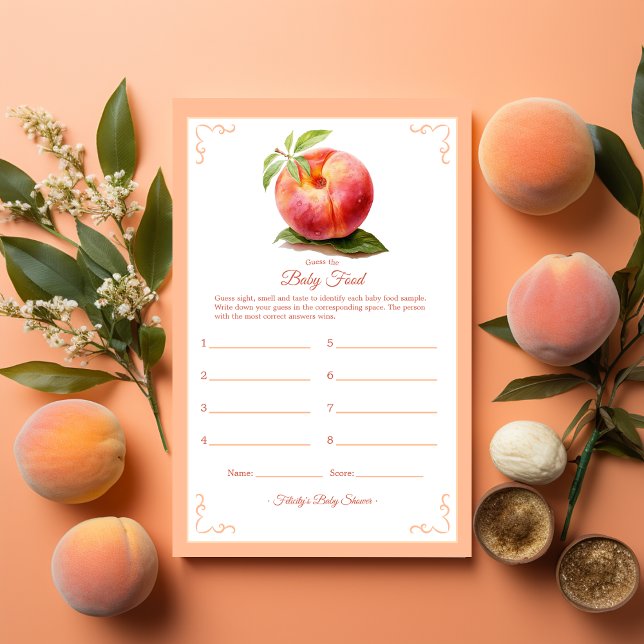 Peach Fuzz Baby Shower Food Game (Peach Fuzz Baby Shower)