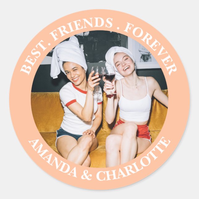 Peach Fuzz Best Friends Forever Sticker (Front)