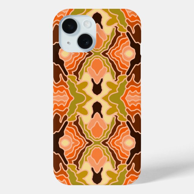 Peach Fuzz Boho Shabby Chic Geometric Abstract Art Case-Mate iPhone Case (Back)