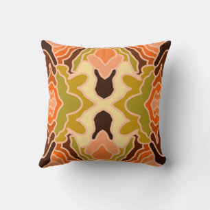 Peach Fuzz Boho Shabby Chic Geometric Abstract Art Cushion