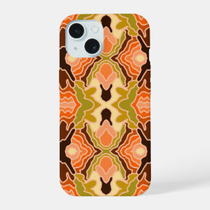 Peach Fuzz Boho Shabby Chic Geometric Abstract Art iPhone 15 Case