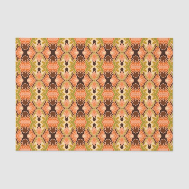 Peach Fuzz Boho Shabby Chic Geometric Abstract Art Tissue Paper (Front)
