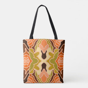 Peach Fuzz Boho Shabby Chic Geometric Abstract Art Tote Bag
